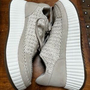 DV by Dolce Vita Crocheted Beige and White Sneakers